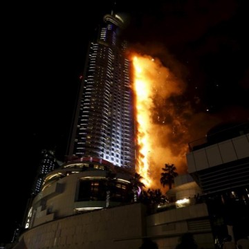آتش سوزی هتل دبی در شب سال نو