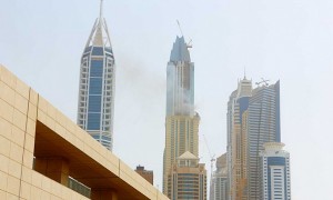 آتش سوزی در برج سلافه دبی در دبی مارینا - medium