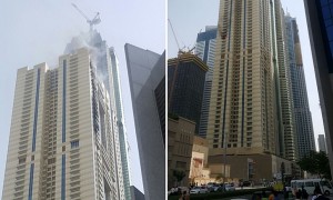 آتش سوزی در برج سلافه دبی در دبی مارینا - medium
